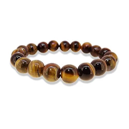 Arihant Gems & Jewels Natural Tiger Eye Quartz Bracelet 10mm Beads | Grounding Protective Energy thumbnail 1