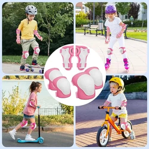 CKE Kids Knee Pads and Elbow Pads with Wrist Guards 3-in-1 Protective Gear Set for Skating, Cycling, Scooter (Pink, Small) thumbnail 6