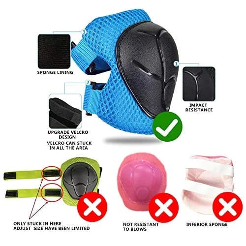 CKE Toddler Knee Pads and Elbow Pads with Wrist Guards for Kids,Blue S | Impact Protection Gear for Kids 3-8 thumbnail 3