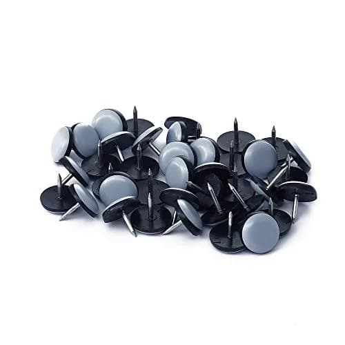 Furnigear PTFE (Teflon) Nail-On Furniture Glides for Carpet & Hard Floors, 1 inch Round Sliders (40 Pack, Grayish Blue) | Move Heavy Furniture Easily thumbnail 1