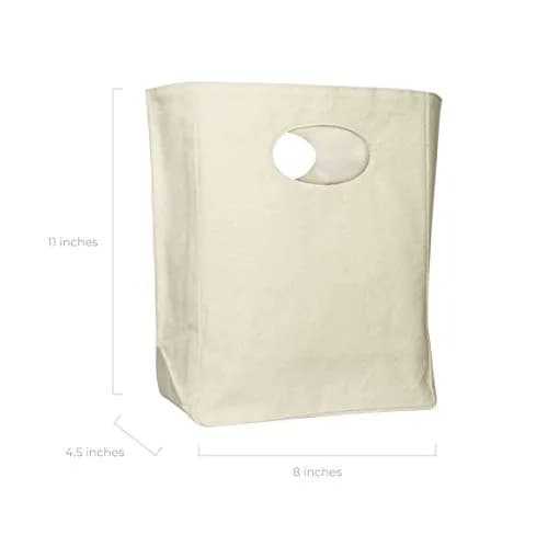 Organic Cotton Mart Organic Canvas Lunch Bag | Reusable & Machine Washable Tote | 27.9 cm (11 in) x 20.3 cm (8 in) x 10.2 cm (4 in) thumbnail 3