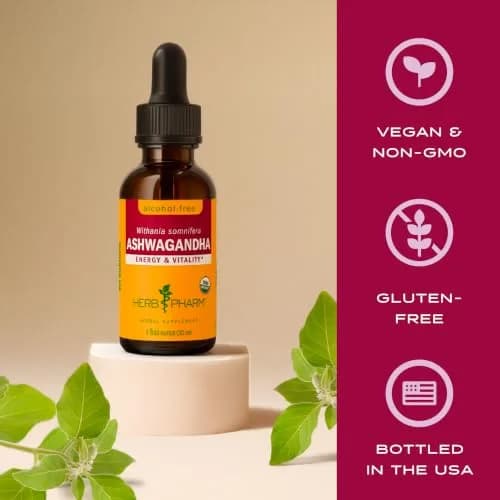 Herb Pharm Organic Ashwagandha Liquid Extract 60ml (2 Fl Oz) | USDA Organic Stress Support Glycerite thumbnail 6