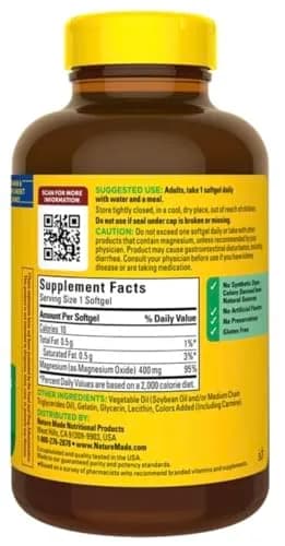 Nature Made Extra Strength Magnesium 400 mg 180 Count (Pack of 1) thumbnail 2