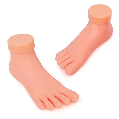 Krofaue Flexible Soft Silicone Fake Foot Model for Nail Practice | 1 Pair (280g) thumbnail 1