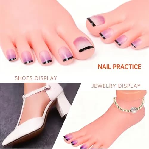 Krofaue Flexible Soft Silicone Fake Foot Model for Nail Practice | 1 Pair (280g) thumbnail 7
