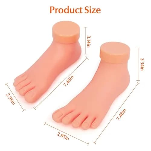 Krofaue Flexible Soft Silicone Fake Foot Model for Nail Practice | 1 Pair (280g) thumbnail 2