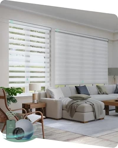 Yoolax Motorized Zebra Blinds with Remote | Room Darkening Smart Blinds for Home & Office thumbnail 1