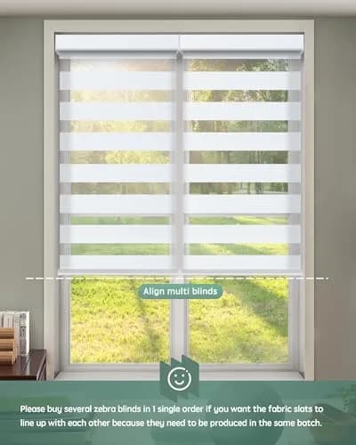 Yoolax Motorized Zebra Blinds with Remote | Room Darkening Smart Blinds for Home & Office thumbnail 7