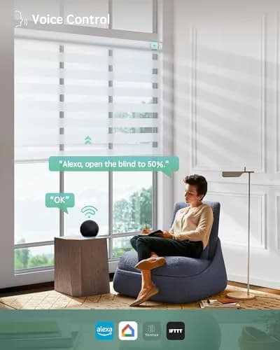 Yoolax Motorized Zebra Blinds with Remote | Room Darkening Smart Blinds for Home & Office thumbnail 3