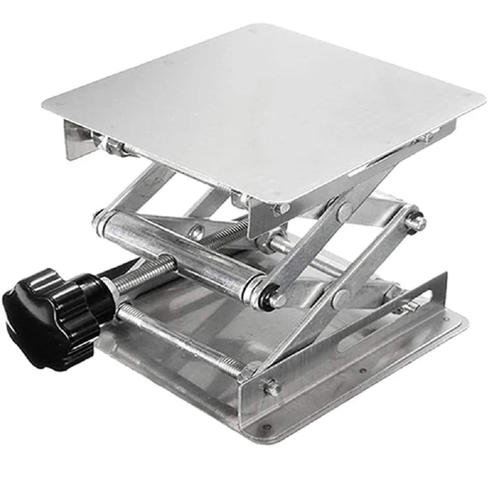 SUCOHANS 4" x 4" Stainless Steel Lab Jack Lift Stand Table Scissor Stand Platform 10cm (4") | Precision Height Adjustment for Labs - main product image
