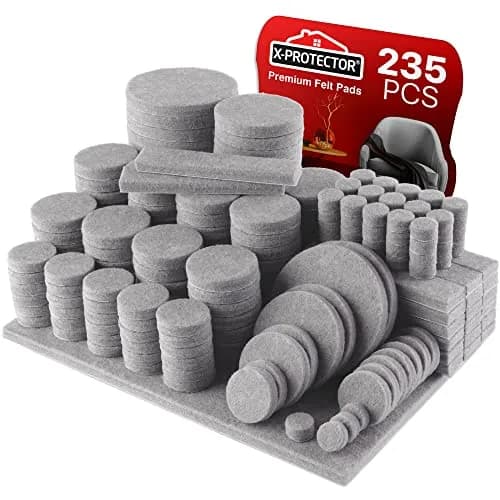 X-Protector Furniture Felt Pads 235 pcs | Protect Wooden & Laminate Floors from Scratches thumbnail 1
