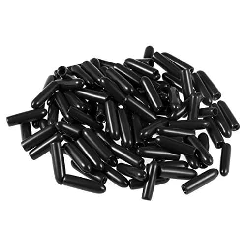 uxcell Black 100pcs Rubber End Caps 2mm ID Vinyl Round Tube Bolt Cap Cover Screw Thread Protectors | Protects Floors & Furniture thumbnail 1