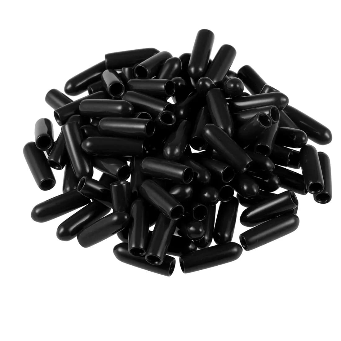 uxcell 100pcs Black Vinyl Rubber End Caps 8.5mm ID | Protects Floors & Threads — Black / 3mm