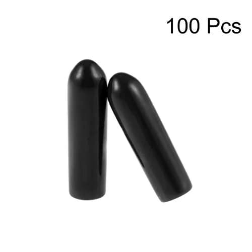 uxcell 100pcs Black Vinyl Round Tube End Caps 3mm ID | Protects Floors and Threads thumbnail 2