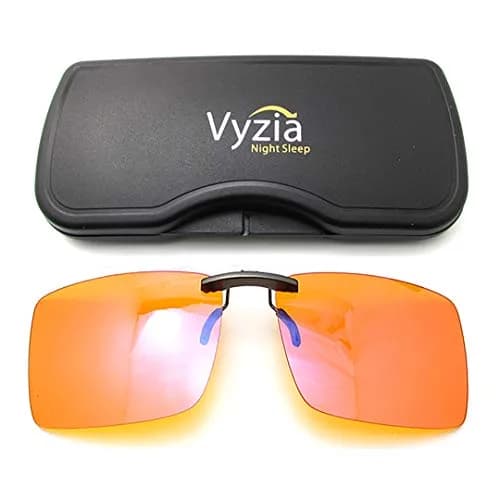 Vyzia Orange Clip-On Blue Light Blocking Glasses for Sleep | 60mm (2.36in) Lens Width thumbnail 1