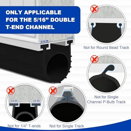 DGSL Garage Door Bottom Seal 12 FT | Heavy Duty Rubber Weatherproofing for Airtight & Watertight Seal thumbnail 4