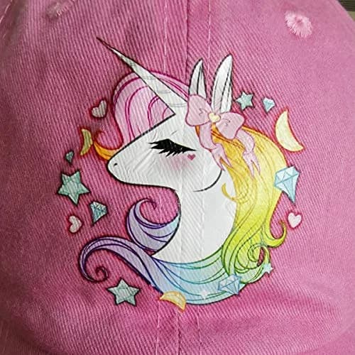 Waldeal Pink Unicorn Hat Adjustable Denim Baseball Cap for Girls | One Size thumbnail 3