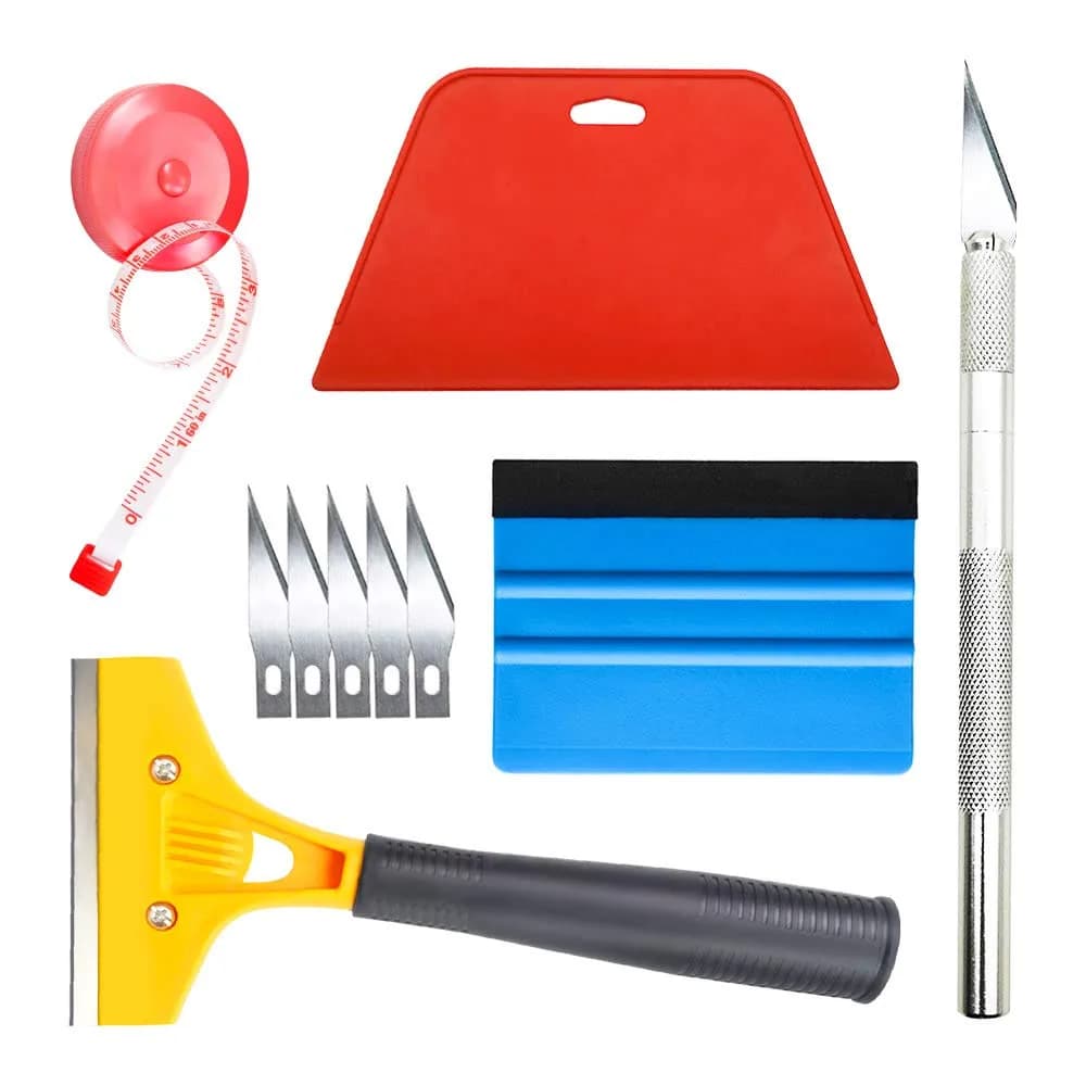 tiptopcarbon Wallpaper Smoothing Tool Kit with Craft Knife | 10.5 cm x 19.5 cm — 03 Scraper Kit
