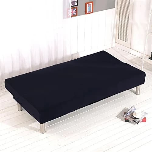 Homonic Solid Colour Armless Sofa Bed Cover Polyester Spandex 70-83in | Elastic Full Folding Couch Shield thumbnail 5