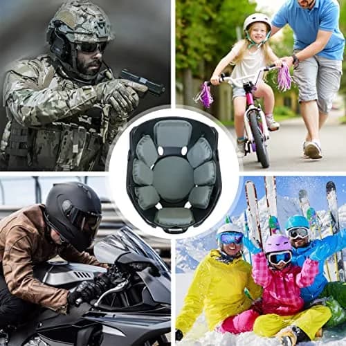 AOUTACC Universal Airsoft Helmet Pads, Replacement Foam Padding Kits Set Accessories Mats for Fast-Style/MICH/ACH/PASGT Helmets (Memory Foam, Light Gray) thumbnail 4