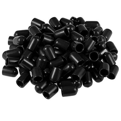 uxcell 100pcs Black Vinyl Rubber End Caps 8.5mm ID | Protects Floors & Threads thumbnail 1