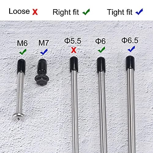 uxcell Black 100pcs Rubber End Caps 6mm (1/4-inch) ID Vinyl Round Tube Bolt Cap Cover Screw Thread Protectors | Protects Floors & Furniture thumbnail 4