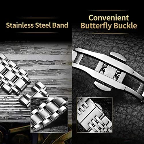 A ALPS Automatic Mechanical Watch for Men, 41mm Stainless Steel Skeleton Dial | 30M Waterproof thumbnail 6