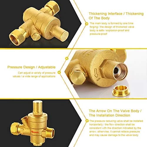 Keenso DN25 Water Pressure Regulator Brass 1.6Mpa | Hydraulic & Solar Energy Use thumbnail 4