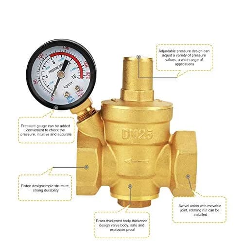 Keenso DN25 Water Pressure Regulator Brass 1.6Mpa | Hydraulic & Solar Energy Use thumbnail 2