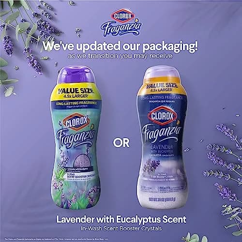 Clorox Fraganzia Laundry Scent Booster Crystals Lavender Eucalyptus 70 Oz (1.98 kg) | Long-Lasting Freshness for All Fabrics thumbnail 2