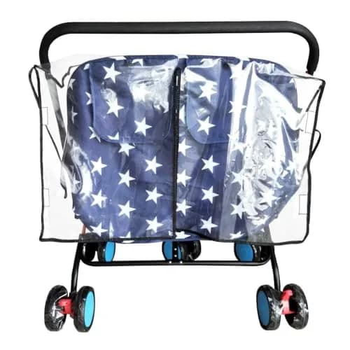 HSJH Weather Shield for Double Stroller Waterproof Rain Cover 42cm x 79cm x 82cm | Universal Twin Rain Cover thumbnail 8