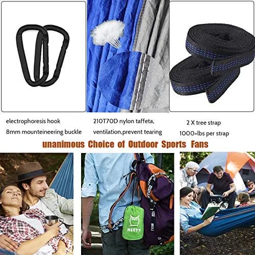 AEETT Camping Hammock with Mosquito Net and Rain Fly | 210T Nylon, 660 lbs Capacity, Waterproof, Portable (114 x 55 inches) thumbnail 5