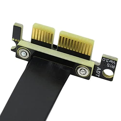 ADT-LINK Dual 90 Degree Right Angle PCIe 3.0 x1 to x1 Extension Cable 20cm (7.87in) | 8Gbps High Speed PCI Express Riser Card Ribbon Extender thumbnail 4
