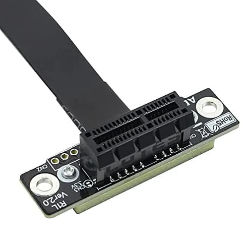 ADT-LINK Dual 90 Degree Right Angle PCIe 3.0 x1 to x1 Extension Cable 20cm (7.87in) | 8Gbps High Speed PCI Express Riser Card Ribbon Extender thumbnail 3