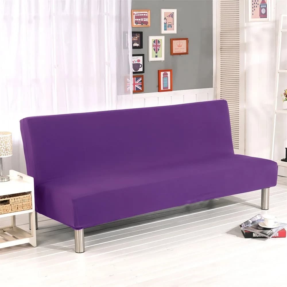 Homonic Purple Sofa Bed Cover 180-210cm | Elastic Non-Armrest Slipcover for 3 Seater - main product image