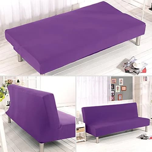 Homonic Purple Sofa Bed Cover 180-210cm | Elastic Non-Armrest Slipcover for 3 Seater thumbnail 6