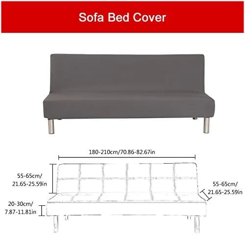 Homonic Purple Sofa Bed Cover 180-210cm | Elastic Non-Armrest Slipcover for 3 Seater thumbnail 7