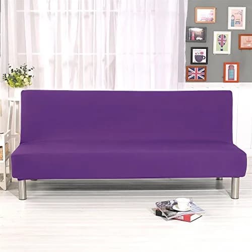 Homonic Purple Sofa Bed Cover 180-210cm | Elastic Non-Armrest Slipcover for 3 Seater thumbnail 2