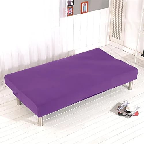 Homonic Purple Sofa Bed Cover 180-210cm | Elastic Non-Armrest Slipcover for 3 Seater thumbnail 3