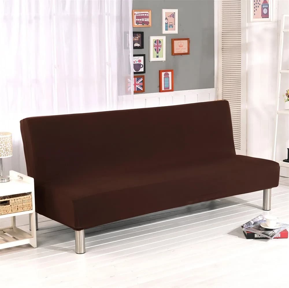 Homonic Purple Sofa Bed Cover 180-210cm | Elastic Non-Armrest Slipcover for 3 Seater — Coffee