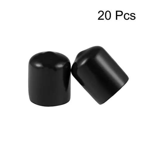uxcell 20pcs Black Vinyl Round Tube Bolt Cap Cover Thread Protectors 17mm ID | Protects Floors & Threads thumbnail 2