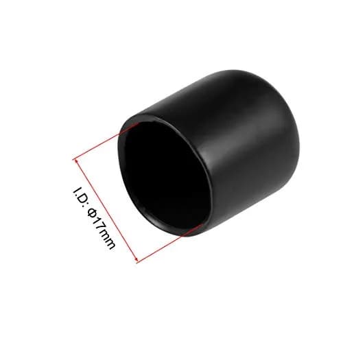 uxcell 20pcs Black Vinyl Round Tube Bolt Cap Cover Thread Protectors 17mm ID | Protects Floors & Threads thumbnail 3