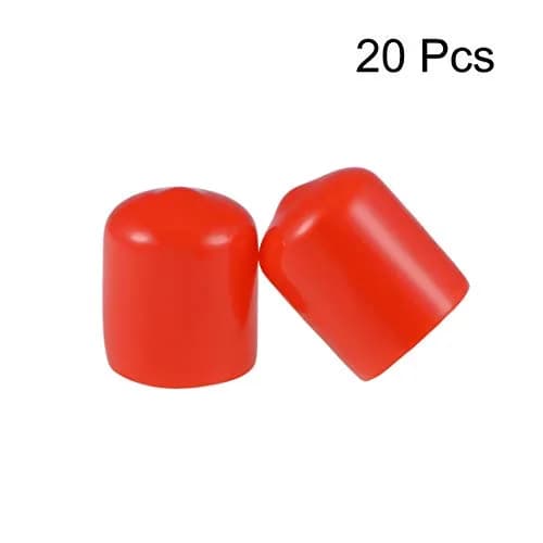 uxcell Red 20pcs Vinyl Rubber End Caps 15mm ID | Protects Floors & Threads thumbnail 2