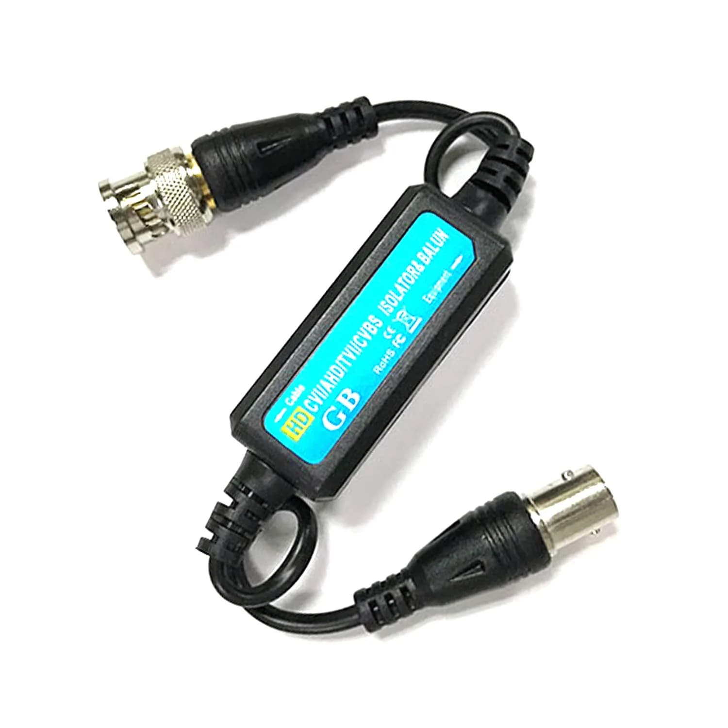 XENOCAM HD-TVI/HD-CVI/AHD/Analog CVBS Passive Coaxial Video Ground Loop Isolator Built-in Video Balun for CCTV Cameras 25cm (0.82ft) | Eliminates Picture Tearing - main product image