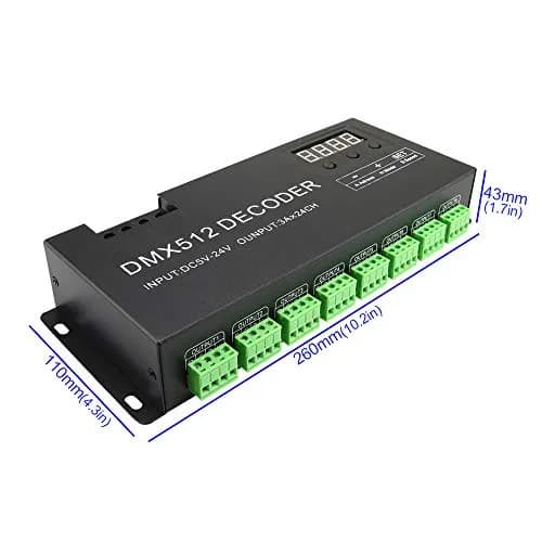 AMKI LED DMX 24CH Digital Display Decoder Dimming Driver DC5-24V 3A/CH | Stage Lighting Control thumbnail 5