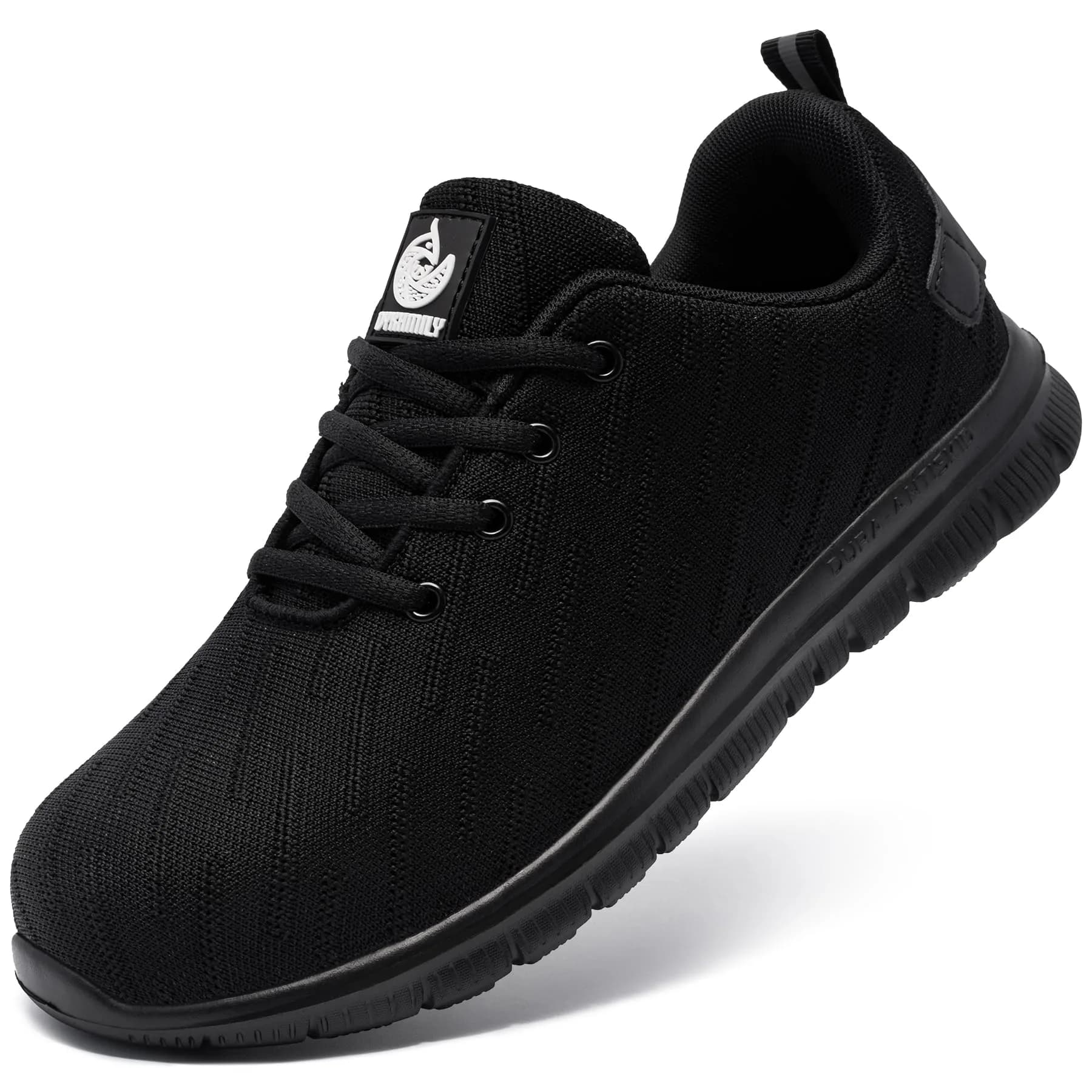 DYKHMILY Steel Toe Work Shoes for Men & Women | 3cm (1.18in) Heel, Black - main product image
