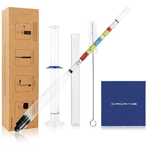 Circrane Hydrometer & Glass Test Jar Set, Triple Scale Alcohol Hydrometer for Brew Beer, Wine, Mead & Kombucha, ABV, Brix, Gravity | Home Brewing Supplies thumbnail 1