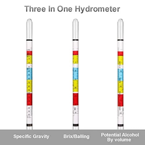 Circrane Hydrometer & Glass Test Jar Set, Triple Scale Alcohol Hydrometer for Brew Beer, Wine, Mead & Kombucha, ABV, Brix, Gravity | Home Brewing Supplies thumbnail 5