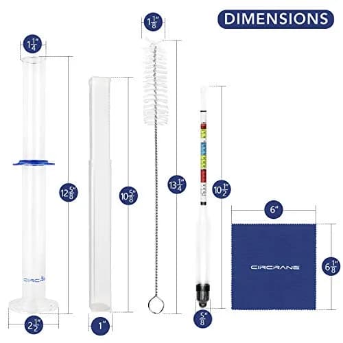Circrane Hydrometer & Glass Test Jar Set, Triple Scale Alcohol Hydrometer for Brew Beer, Wine, Mead & Kombucha, ABV, Brix, Gravity | Home Brewing Supplies thumbnail 3