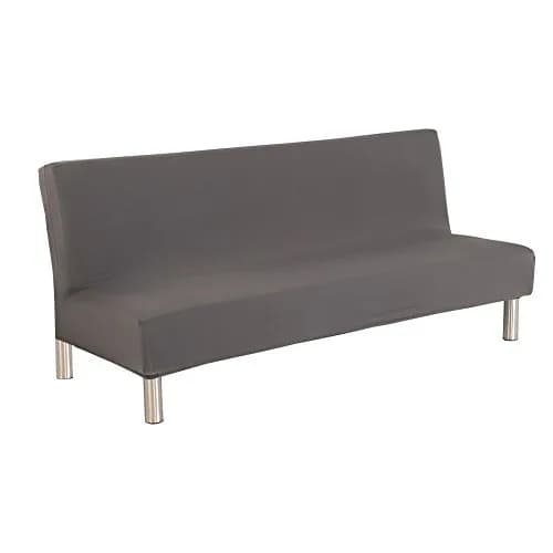 Homonic Grey Sofa Bed Cover Polyester Spandex 3 Seater | Elastic Non-Armrest Slipcover (80" x 50" in) thumbnail 1